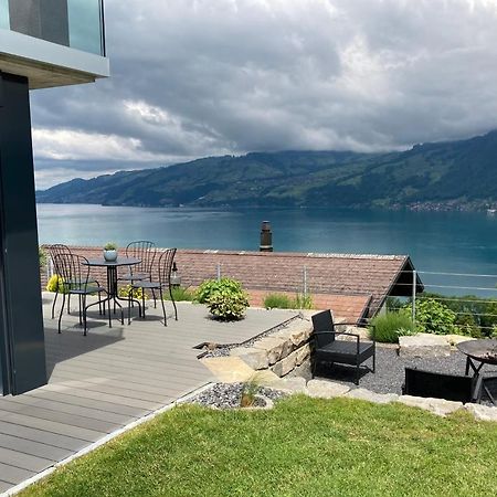 Moderne Unterkunft Mit Panoramablick Auf Thunersee Krattigen Eksteriør bilde
