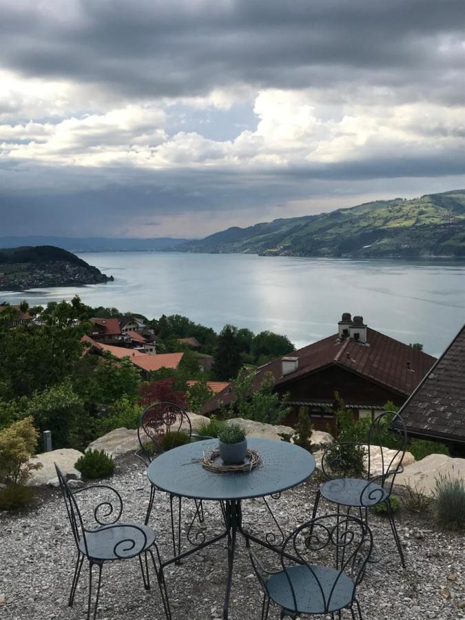 Moderne Unterkunft Mit Panoramablick Auf Thunersee Krattigen Eksteriør bilde