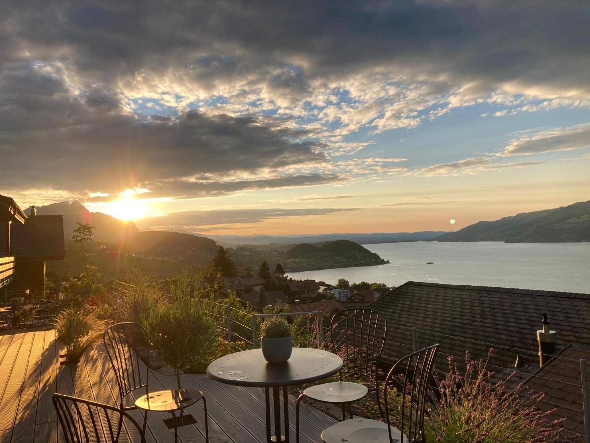 Moderne Unterkunft Mit Panoramablick Auf Thunersee Krattigen Eksteriør bilde