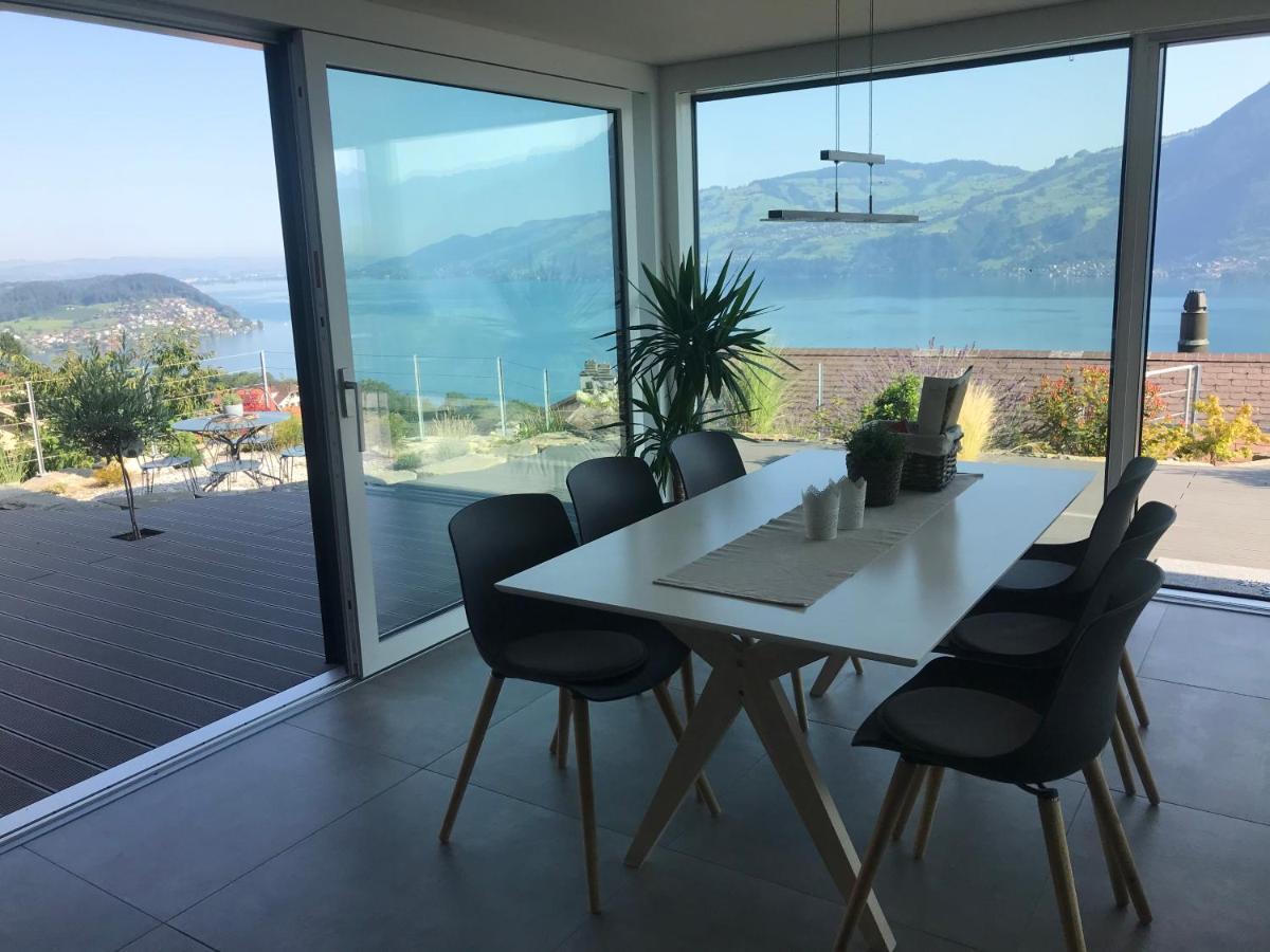 Moderne Unterkunft Mit Panoramablick Auf Thunersee Krattigen Eksteriør bilde