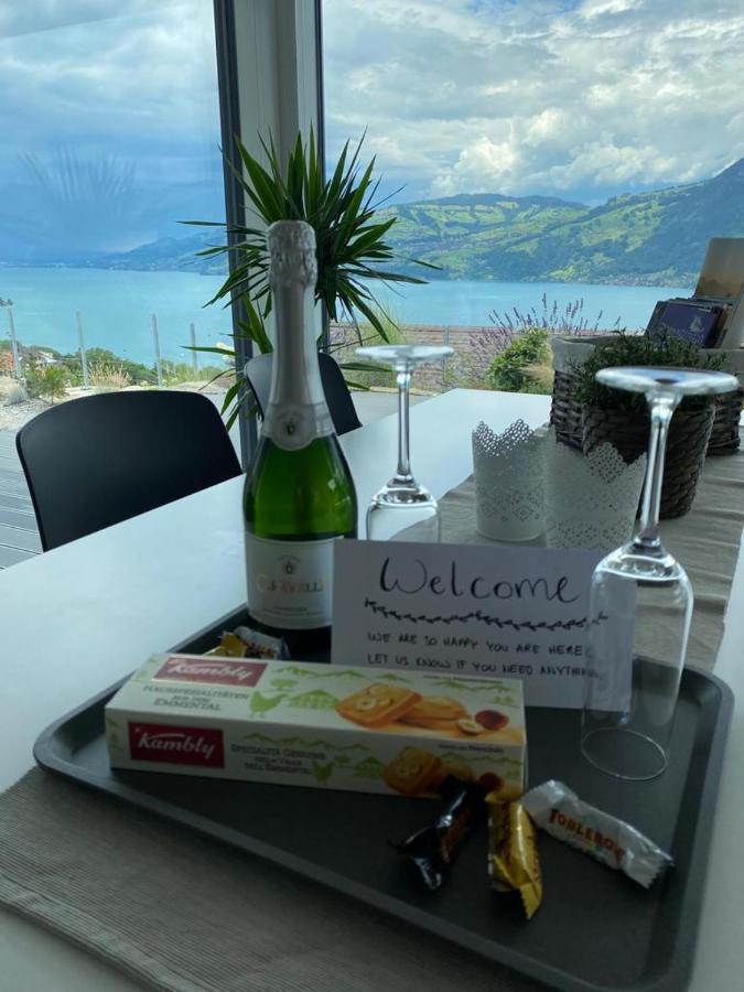 Moderne Unterkunft Mit Panoramablick Auf Thunersee Krattigen Eksteriør bilde