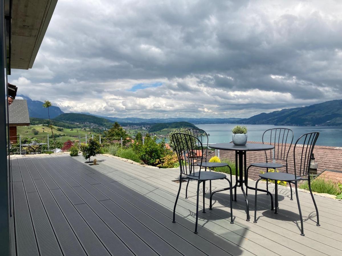Moderne Unterkunft Mit Panoramablick Auf Thunersee Krattigen Eksteriør bilde