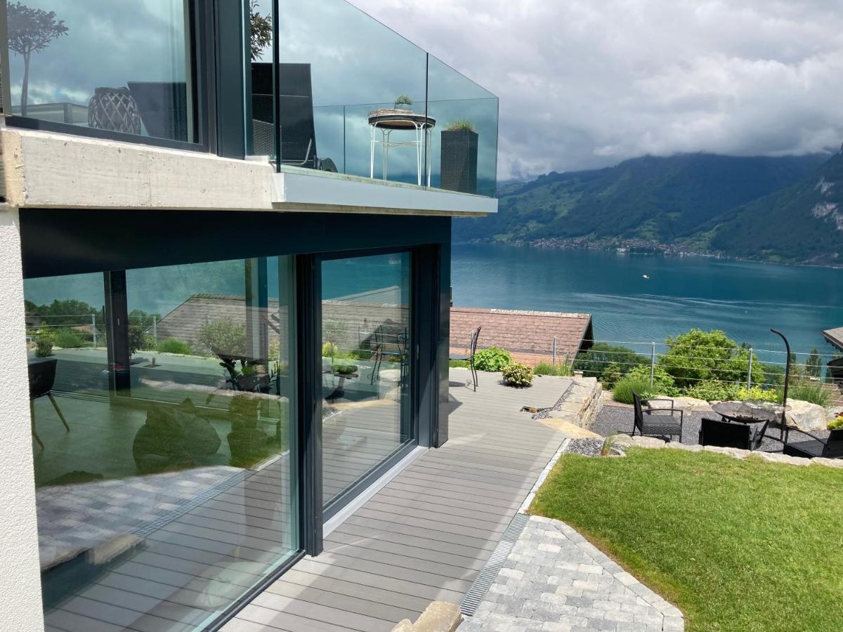 Moderne Unterkunft Mit Panoramablick Auf Thunersee Krattigen Eksteriør bilde