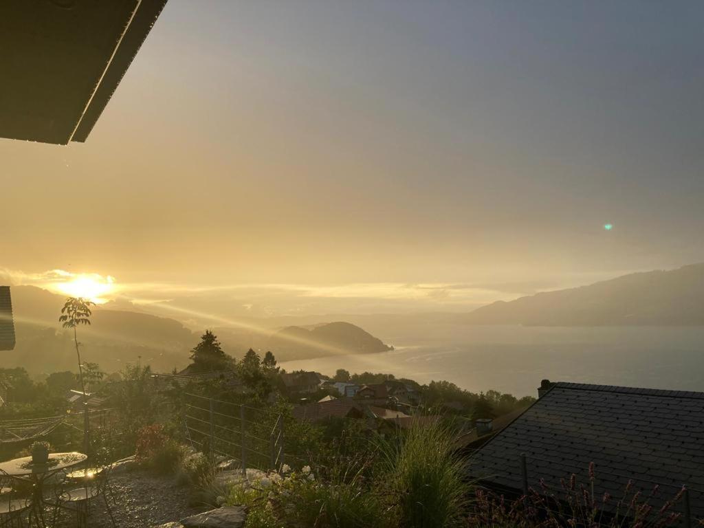 Moderne Unterkunft Mit Panoramablick Auf Thunersee Krattigen Eksteriør bilde