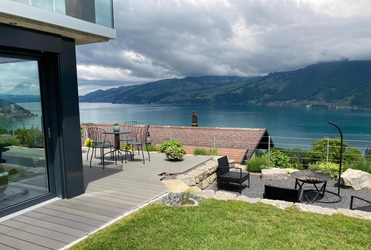 Moderne Unterkunft Mit Panoramablick Auf Thunersee Krattigen Eksteriør bilde
